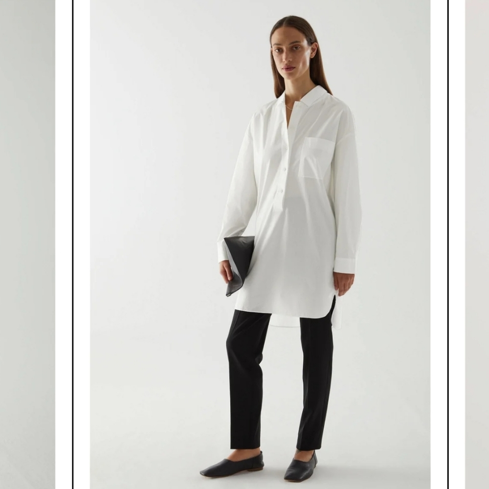 COS cotton poplin shirt dress tunic